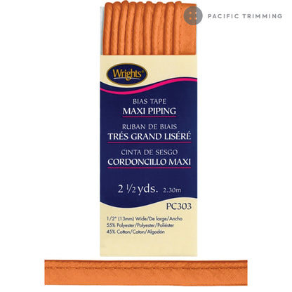 Wrights Maxi Piping Bias Tape 1/2" Multiple Colors