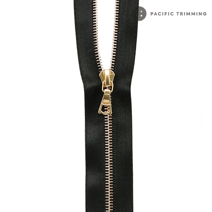 Riri Zipper M4 One Way Satin Tape Gold Teeth Zipper