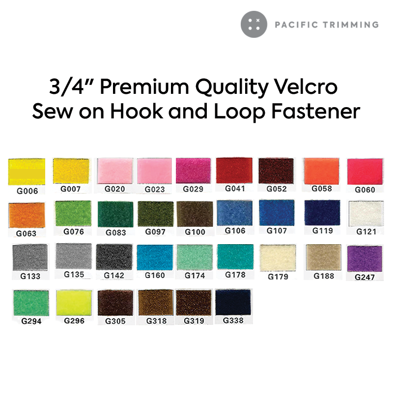 3/4" Premium Quality Velcro Sew on Hook and Loop Fastener Tape Multiple Colors