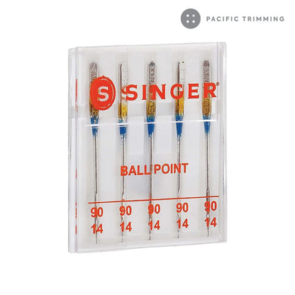 Singer Ball Point Sewing Machine Needles, Size 90/14