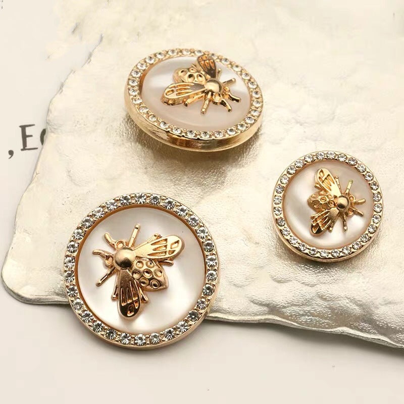 Bee Rhinestone Shank Button