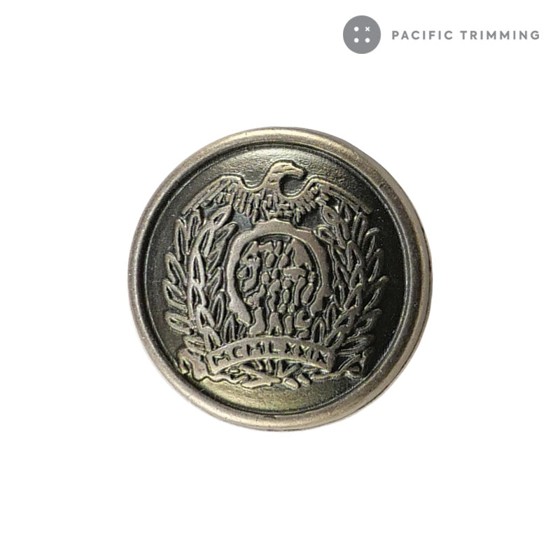 Eagle Engraved Metal Shank Button