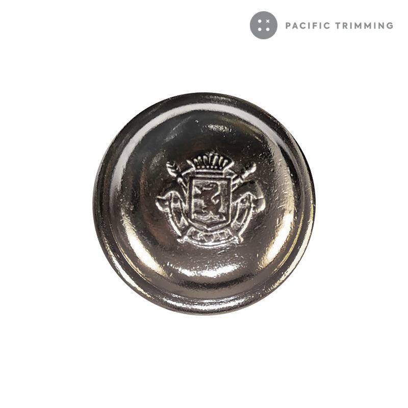 Crest Round Dome Shape Nickel Metal Shank Button