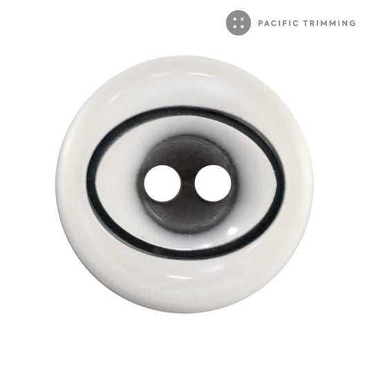 Concave 2 Hole Polyester Rimmed Button