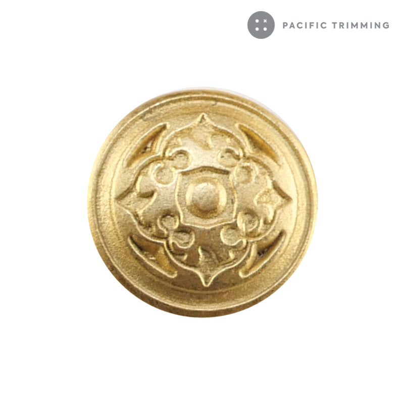 Gold Engraved Metal Shank Button
