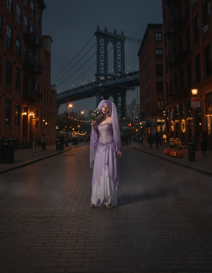 Elegant Purple Ghost Bride Costume
