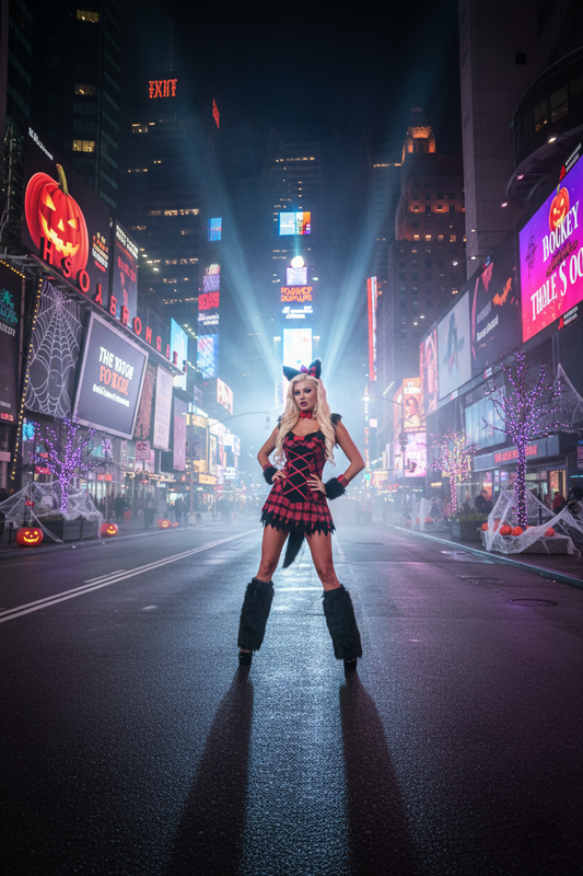 Fierce Red Plaid Cat Halloween Costume