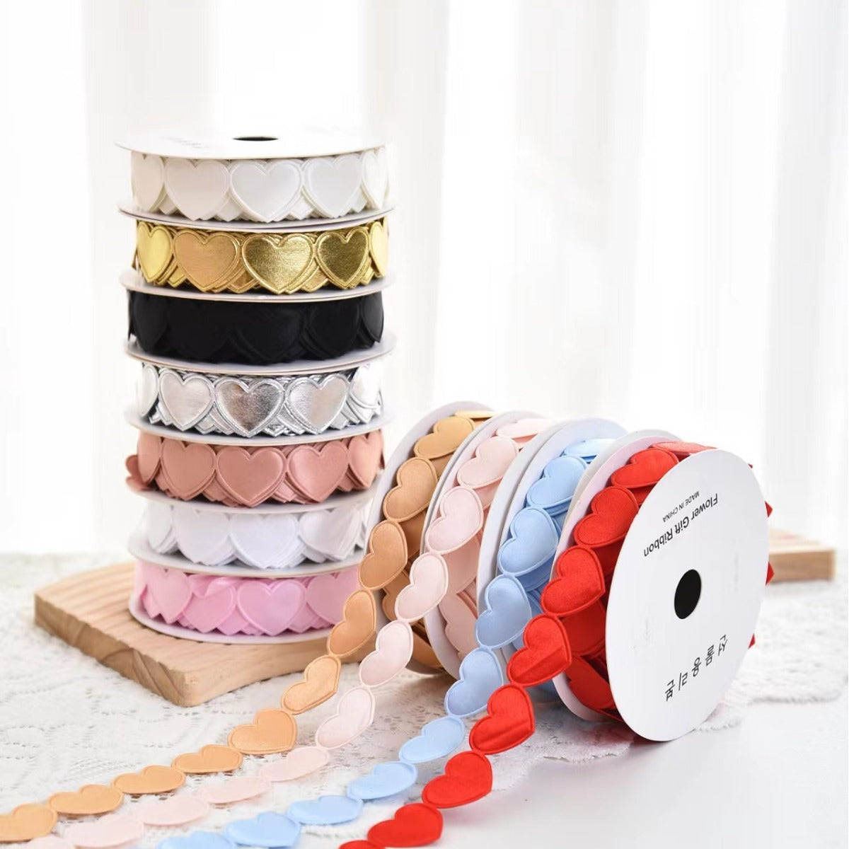 Heart Shaped Edge Woven Ribbon