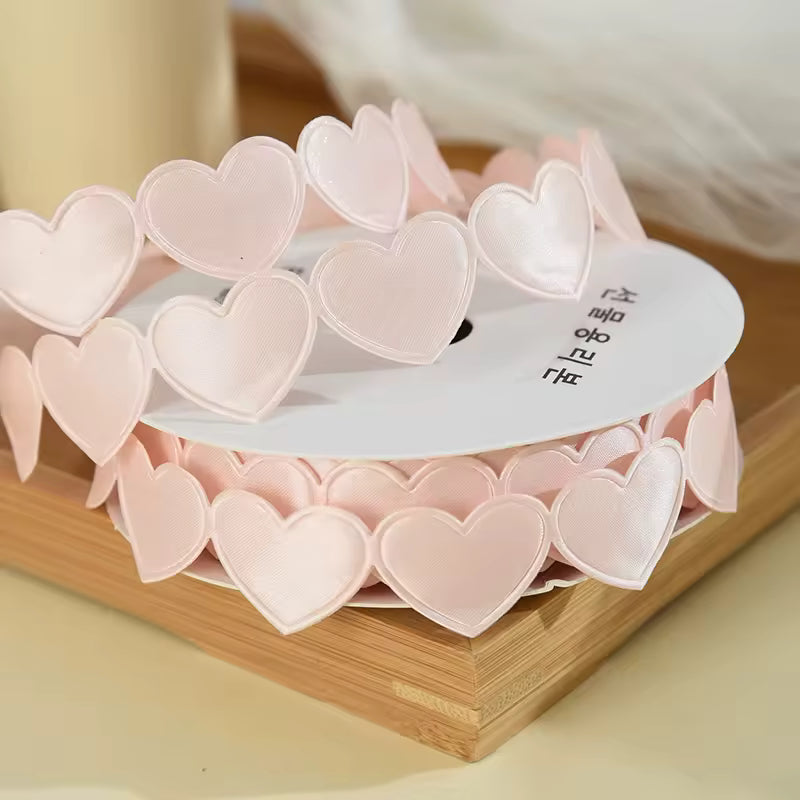 Heart Shaped Edge Woven Ribbon - Champagne Pink / Yard / 2.5cm