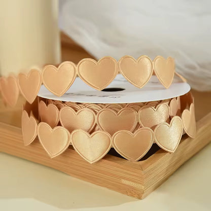 Heart Shaped Edge Woven Ribbon - Emperor Gold / Yard / 2.5cm