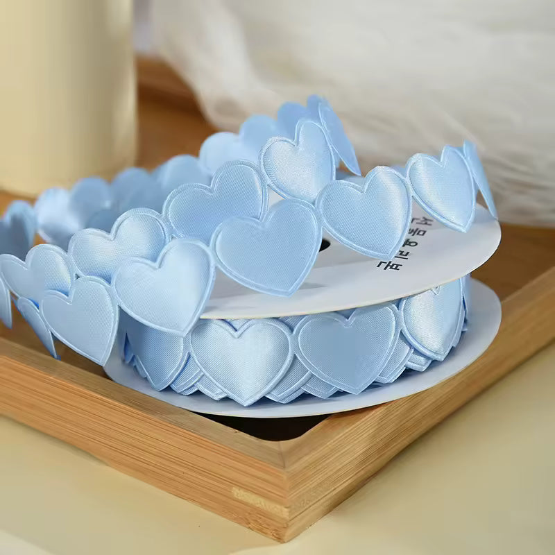 Heart Shaped Edge Woven Ribbon - Light Blue / Yard / 2.5cm