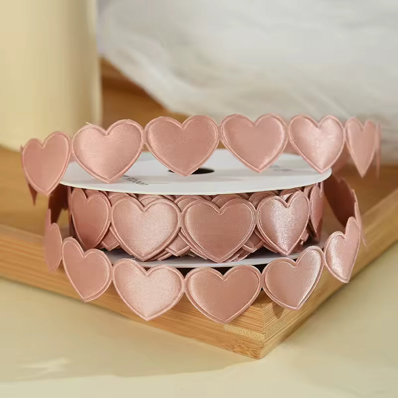 Heart Shaped Edge Woven Ribbon - Lotus Root Pink / Yard / 2.5cm