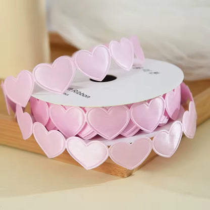 Heart Shaped Edge Woven Ribbon - Pink / Yard / 2.5cm