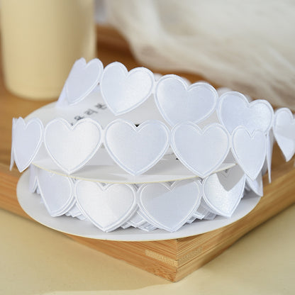 Heart Shaped Edge Woven Ribbon - White / Roll (10 Yards) / 2.5cm