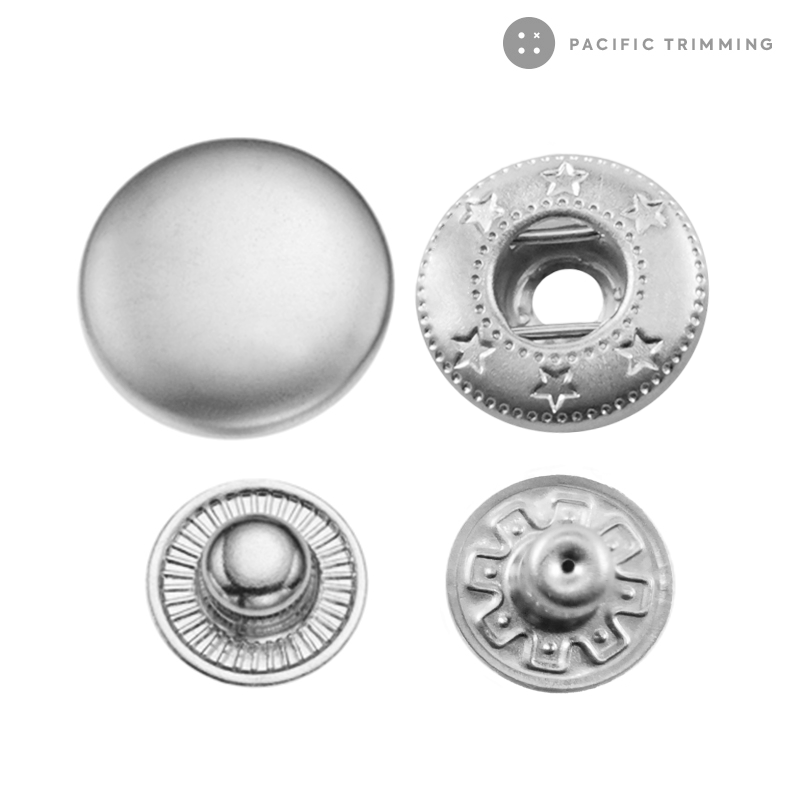 Premium Quality Standard Spring Snap Fastener Matte Silver