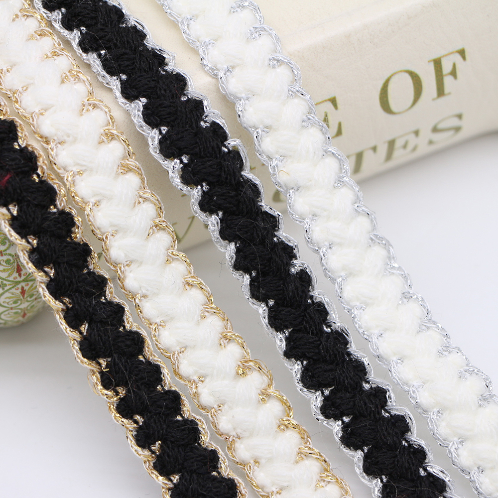 Textured Metallic Edge Braided Trim