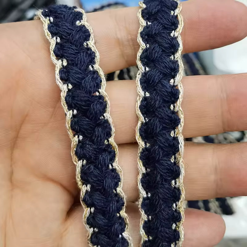 Textured Metallic Edge Braided Trim