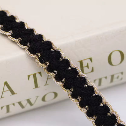 Textured Metallic Edge Braided Trim