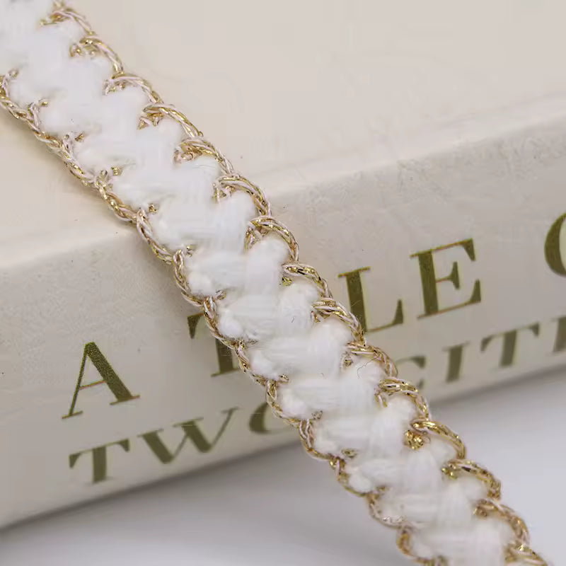 Textured Metallic Edge Braided Trim