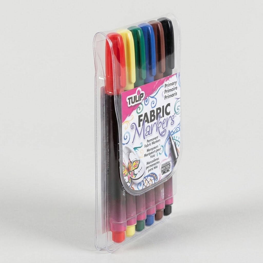 Tulip Fine Tip Primary Fabric Markers 6 Pack