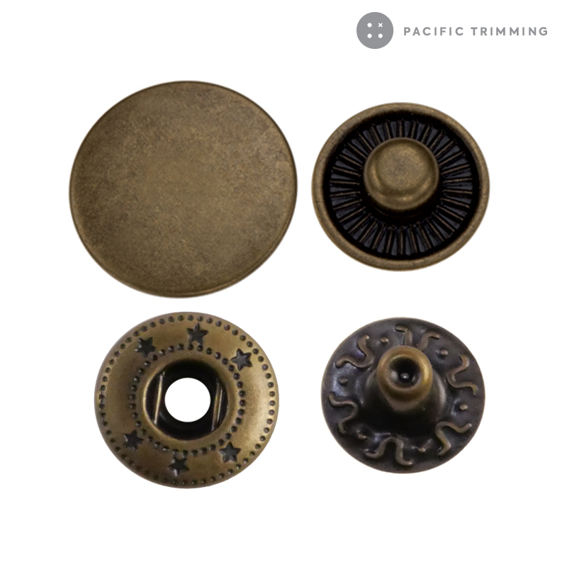 Premium Quality Standard Spring Snap Fastener Antique Brass