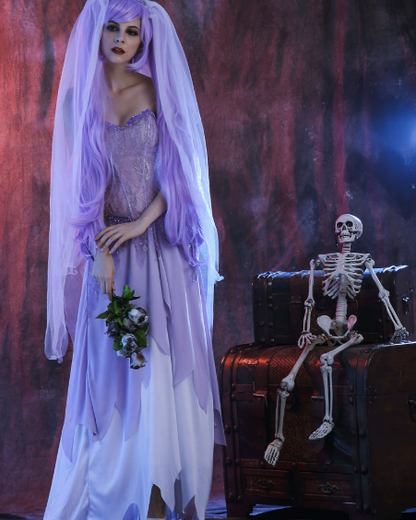 Elegant Purple Ghost Bride Costume