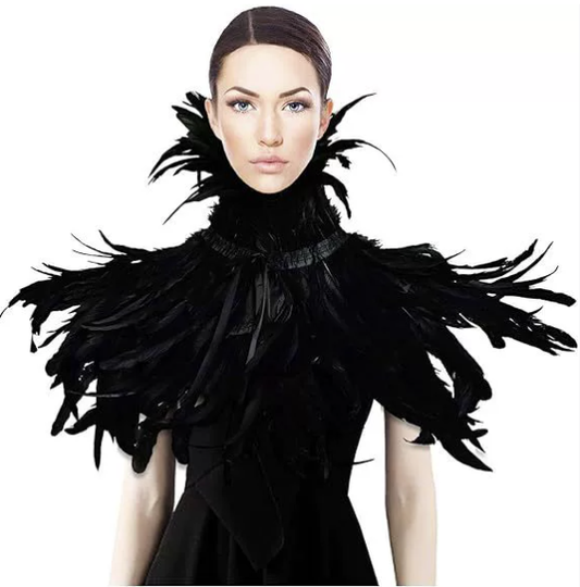 Midnight Raven Feathered Neck piece