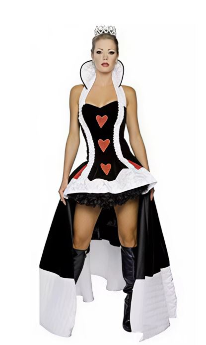 Queen of Hearts Deluxe Costume - Elegant and Dramatic Alice in Wonderland Inspired Dress