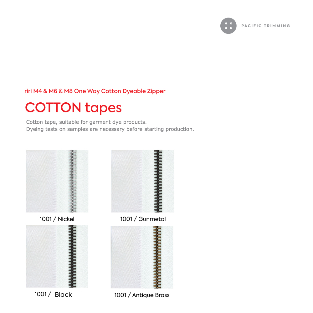 M6 Two Way Cotton Tape Dyeable Zipper