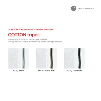 riri M4 One Way Cotton Tape Dyeable Zipper