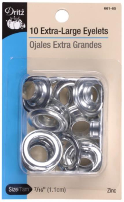 Dritz Extra-Large Eyelet Refill Pack – Nickel (10 Count)