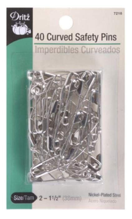 Dritz Curved Safety Pins – Size 2 (40 Pack)