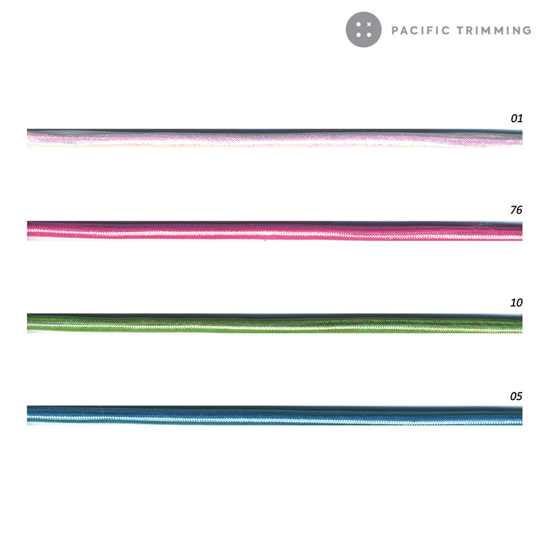 Premium Quality 5mm (3/16") Pastel Lurex Polyester Cord