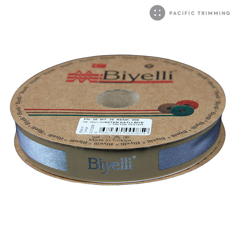 Biyelli 3/4" Satin Bias Tape #86 Grey - Pacific Trimming