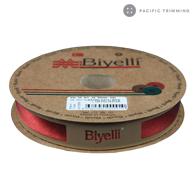 Biyelli 3/4" Satin Bias Tape #92 Dark Red - Pacific Trimming