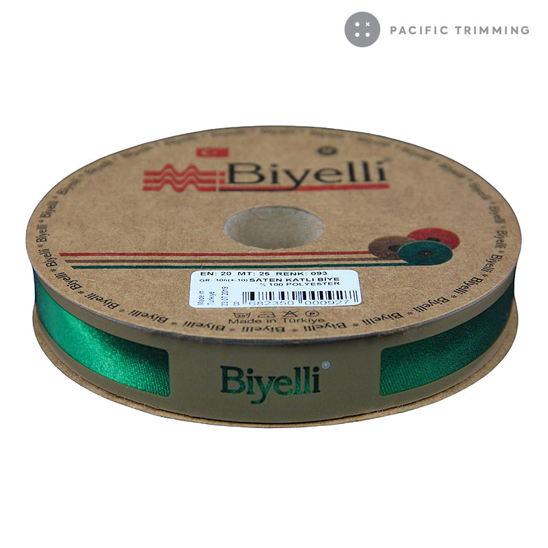 Biyelli 3/4" Satin Bias Tape #93 Green - Pacific Trimming