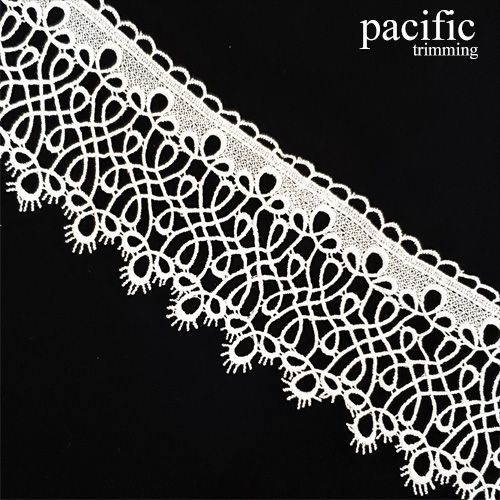 3.5 Inch Polyester Lace Trim White