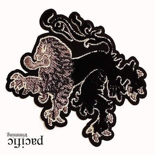 3.5 Inch Embroidery Mystical Animal Patch Iron On Black