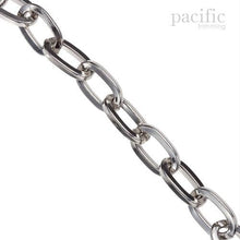 Load image into Gallery viewer, Flat Elongated Metal Chain Silver
