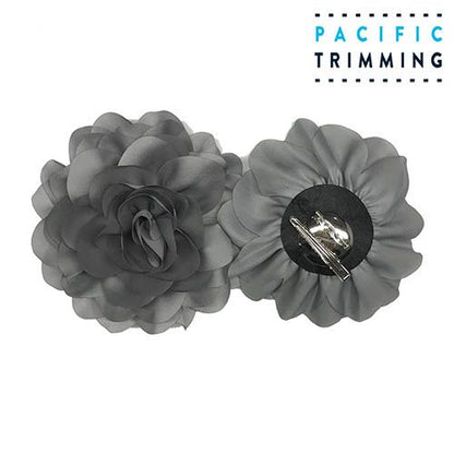 5 Inch Beautiful Floral Appliques Grey
