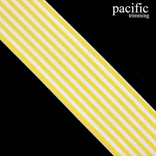 2 Inch White and Yellow Stripe Patterned Elastic