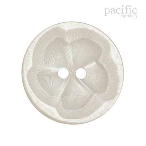 Flower Shape Round 2 Hole Polyester Decorative Button 