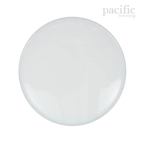 Round Polyester Tunnel Shank Jacket Coat Button White
