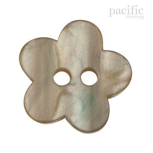 Flower Shape 2 Hole Brown Polyester Faux Pearl Button 120068SH