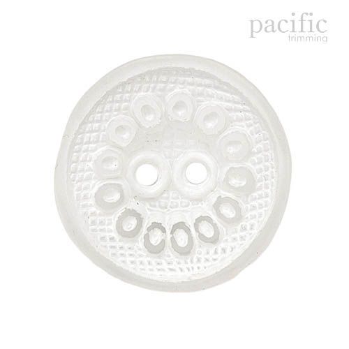 2 Hole Patterned Frosted Acrylic Glass Button 120073GC