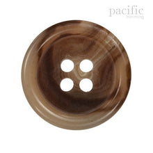 Load image into Gallery viewer, Marble Round Rim Polyester Jacket Coat Button Brown

