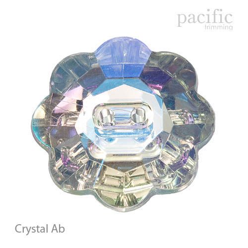Flower Shape Acrylic Glass 2 Hole Button 120118GC