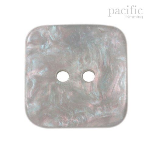 Square Shape 2 Hole White Polyester Faux Pearl Button 120160PL