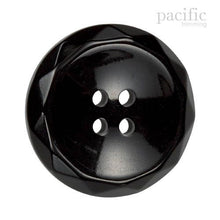 Load image into Gallery viewer, Round Concave 4 Hole Polyester Button 120190KR Black
