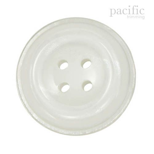 Round Concave 4 Hole Polyester Jacket Coat Button White